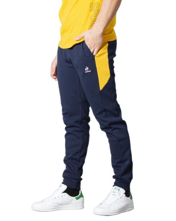 Le Coq Sportif Mens Saison 2 No.1 Logo Track Pants La Sportiva New Zealand Navy Yellow