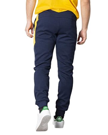 Le Coq Sportif Mens Saison 2 No.1 Logo Track Pants La Sportiva New Zealand Navy Yellow
