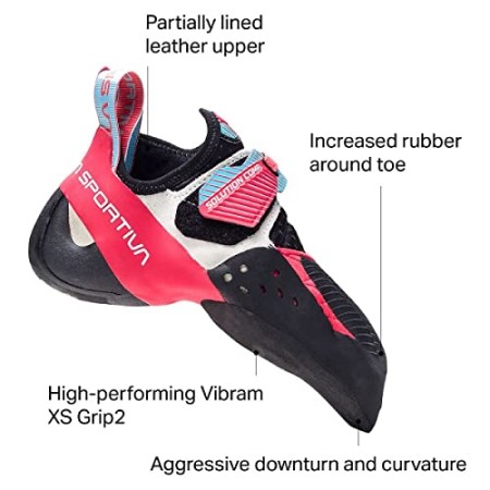 Womens Solution Comp Rock Climbing Shoes Hibiscus Malibu Blue La Sportiva New Zealand
